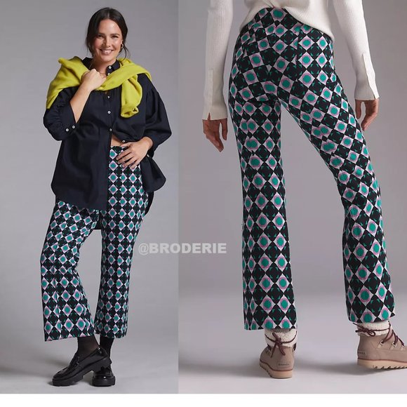 Anthropologie Maeve Kick Flare Pants new size M new - Picture 2 of 3